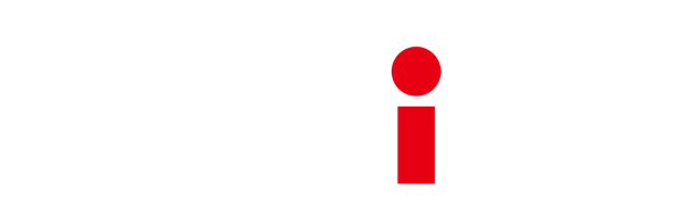赤い小文字「i」のロゴパーツ